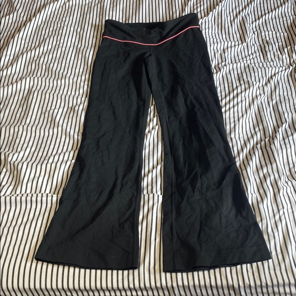 Black Kids Bottoms with Pink Trim